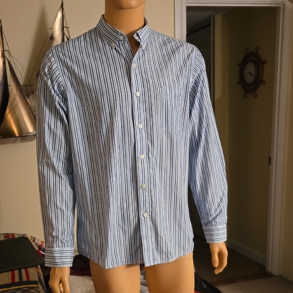 Blue Striped Men's Shirt - Picture 1 of 3